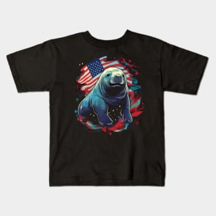 Patriotic Manatee Kids T-Shirt